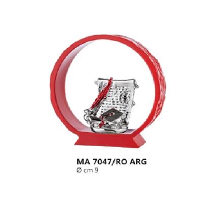 ANELLO ROSSO cm9 CON PERGAMENA LAUREA ARGENTATA