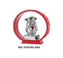 ANELLO ROSSO cm9 CON GUFO LAUREA ARGENTATO