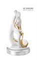 SACRA FAMIGLIA STILIZZATA cm7.5X13 BIANCO E ORO CON BASE ARG