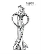 COPPIA ABBRACCIO cm 5X13 STILIZZATA ARGENTATA