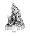 STATUA MANI cm 10X13 ANIMA GEMELLA ARGENTATA