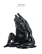 STATUA MANI cm 7.5X11 ANIMA GEMELLA SMALTO NERO