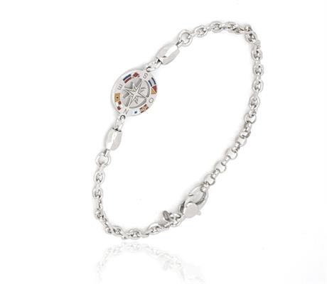 BRACCIALE UOMO CM21 CON ROSA DEI VENTI ARGENTO 925 NEW