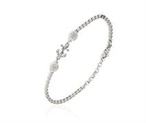BRACCIALE UOMO CM21 CON ANCORA ROSA E TIMONE ARGENTO 925 NEW