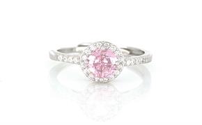 ANELLO KATE TONDO D6 ROSA OPEN IN ARGENTO 925