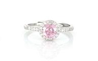ANELLO KATE TONDO D6 ROSA OPEN IN ARGENTO 925