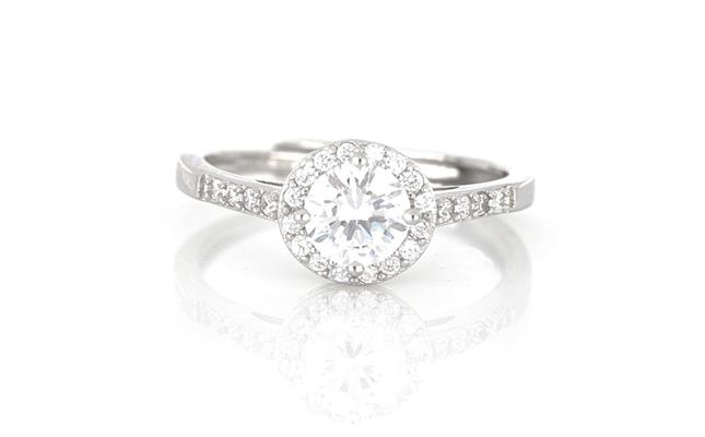 ANELLO KATE TONDO D6 BIANCO OPEN IN ARGENTO 925