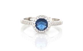 ANELLO KATE TONDO D6 BLU OPEN IN ARGENTO 925