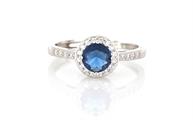 ANELLO KATE TONDO D6 BLU OPEN IN ARGENTO 925