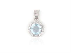 CIONDOLO KATE TONDO D6 ACQUAMARINA IN ARGENTO 925