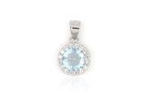 CIONDOLO KATE TONDO D6 ACQUAMARINA IN ARGENTO 925