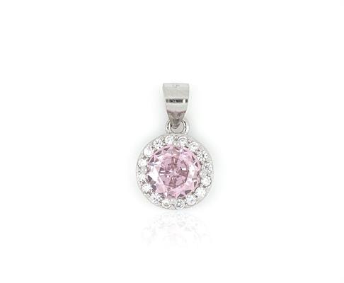 CIONDOLO KATE TONDO D6 ROSA IN ARGENTO 925