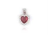 CIONDOLO KATE CUORE cm6X6 ROSSO IN ARGENTO 925