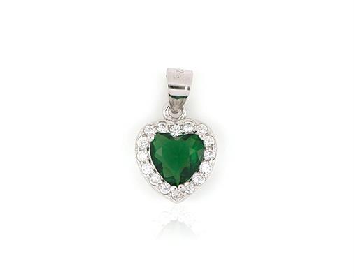 CIONDOLO KATE CUORE cm6X6 VERDE IN ARGENTO 925
