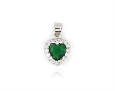 CIONDOLO KATE CUORE cm6X6 VERDE IN ARGENTO 925