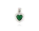 CIONDOLO KATE CUORE cm6X6 VERDE IN ARGENTO 925