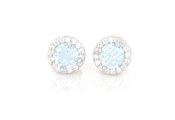 ORECCHINI KATE TONDI D5 ACQUAMARINA IN ARGENTO 925