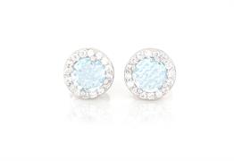 ORECCHINI KATE TONDI D5 ACQUAMARINA IN ARGENTO 925