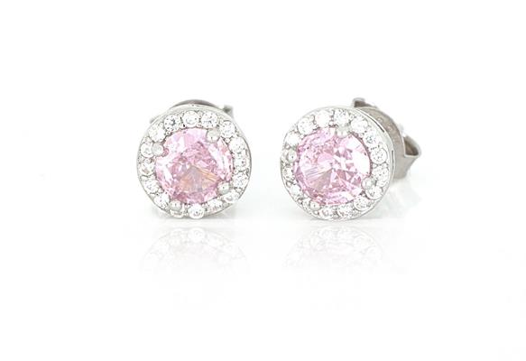 ORECCHINI KATE TONDI D5 ROSA IN ARGENTO 925
