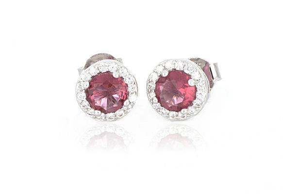 ORECCHINI KATE TONDI D5 ROSSI IN ARGENTO 925