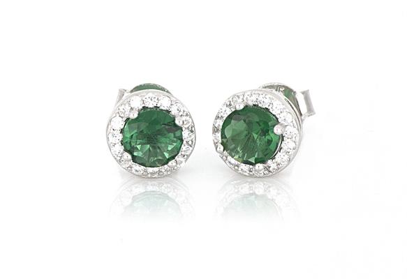 ORECCHINI KATE TONDI D5 VERDI IN ARGENTO 925