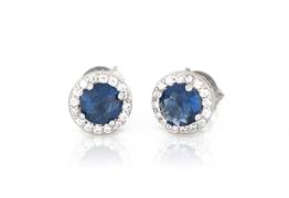 ORECCHINI KATE TONDI D5 BLU IN ARGENTO 925