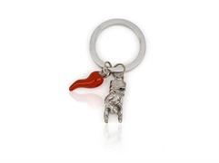 PORTACHIAVI SCARAMANTICO ACCIAIO 2 AMULETI