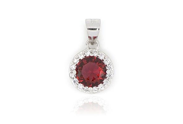 CIONDOLO KATE TONDO D6 RUBINO IN ARGENTO 925