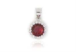 CIONDOLO KATE TONDO D6 RUBINO IN ARGENTO 925