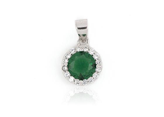 CIONDOLO KATE TONDO D6 VERDE IN ARGENTO 925