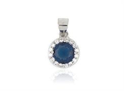 CIONDOLO KATE TONDO D6 BLU IN ARGENTO 925
