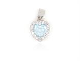 CIONDOLO KATE CUORE cm6X6 ACQUA MARINA IN ARGENTO 925