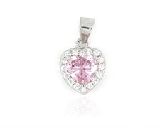 CIONDOLO KATE CUORE cm6X6 ROSA IN ARGENTO 925