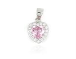 CIONDOLO KATE CUORE cm6X6 ROSA IN ARGENTO 925