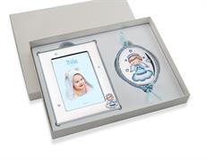 CONFEZIONE CORNICE 10X15+CAPOCULLA CELESTE