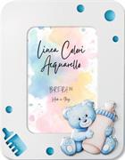 CORNICE LEGNO 13x18 ORSO BIBERON CELESTE