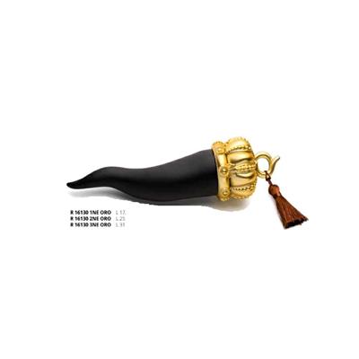 CORNO NERO E BASE ORO OPACO H 25