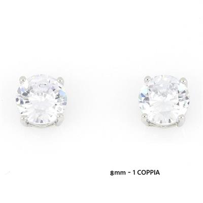 ORECCHINI PUNTO LUCE Ø 8MM 1 COPPIA ARG 925