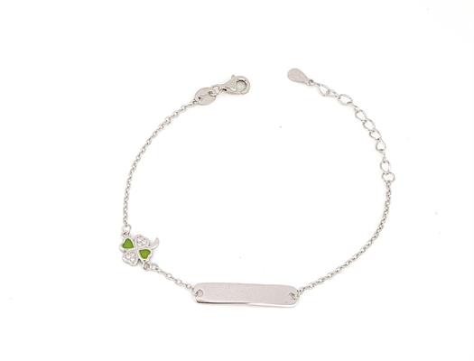 BRACCIALE BIMBO CON TARGA IN ARGENTO 925