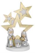 ALBERO 3 STELLE STILIZZATO BIANCO/ORO H.26 CON PRESEPE