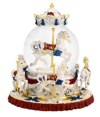 GIOSTRA NATALIZIA CON BOULE DE NEIGE ROSSA
