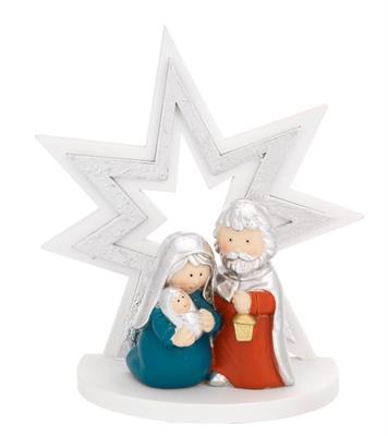 ALBERO STELLA H. 15 ARGENTO CON PRESEPE
