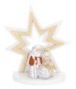 ALBERO STELLA H. 12.5 ARGENTO CON PRESEPE