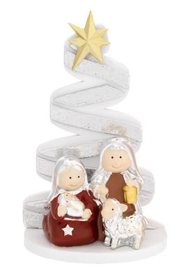 ALBERO  H. 15 ARGENTO CON PRESEPE