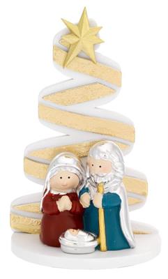 ALBERO  H. 15 ARGENTO CON PRESEPE