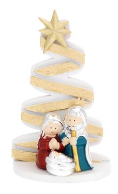 ALBERO  H. 8,5 ARGENTO CON PRESEPE