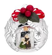 SFERA D. 8 DECO ARGENTO CON ALBERELLI E FIOCCO - PRESEPE