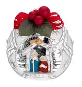 SFERA D. 8 DECO ARGENTO CON ALBERELLI E FIOCCO - PRESEPE