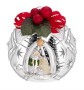 SFERA D. 8 DECO ARGENTO CON ALBERELLI E FIOCCO - PRESEPE