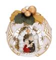 SFERA D. 8 DECO ARGENTO CON ALBERELLI E FIOCCO - PRESEPE